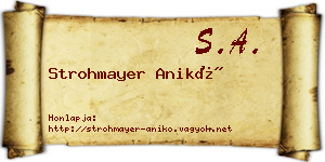 Strohmayer Anikó névjegykártya
